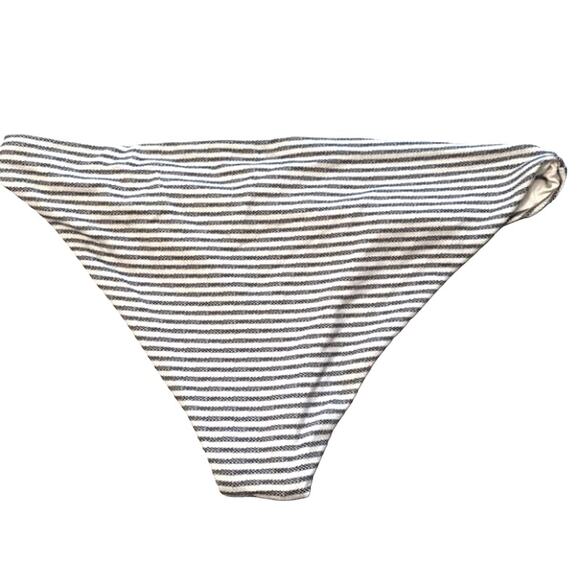 Eberjey Sea Stripe Annia Swim Bikini Bottom Navy Blue White Large NWT - Picture 5 of 7